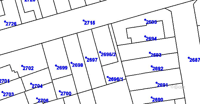 Parcela st. 2696/2 v KÚ Černá Pole, Katastrální mapa