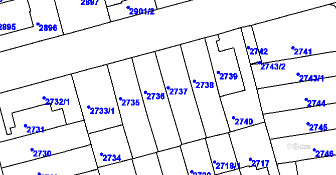 Parcela st. 2737 v KÚ Černá Pole, Katastrální mapa