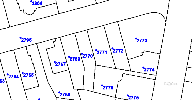 Parcela st. 2771 v KÚ Černá Pole, Katastrální mapa