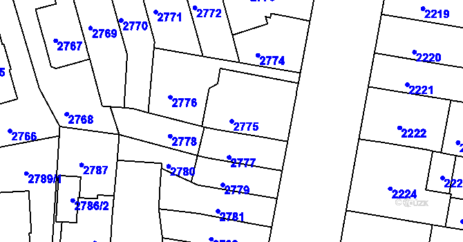 Parcela st. 2775 v KÚ Černá Pole, Katastrální mapa