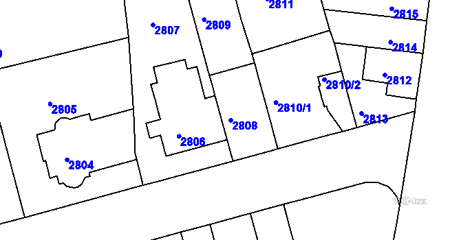 Parcela st. 2808 v KÚ Černá Pole, Katastrální mapa