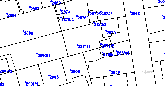Parcela st. 2871 v KÚ Černá Pole, Katastrální mapa