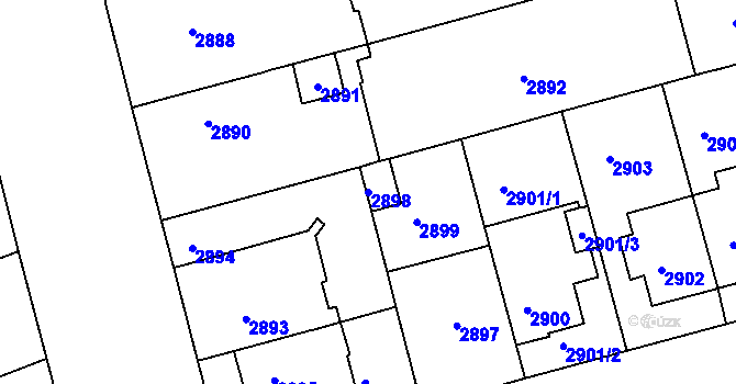 Parcela st. 2898 v KÚ Černá Pole, Katastrální mapa
