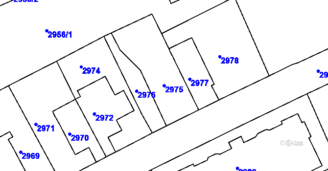 Parcela st. 2975 v KÚ Černá Pole, Katastrální mapa