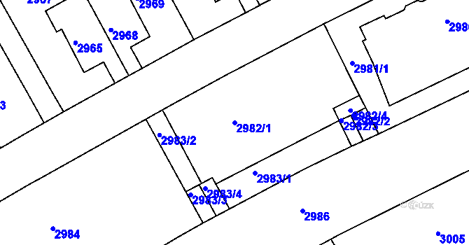 Parcela st. 2982/1 v KÚ Černá Pole, Katastrální mapa