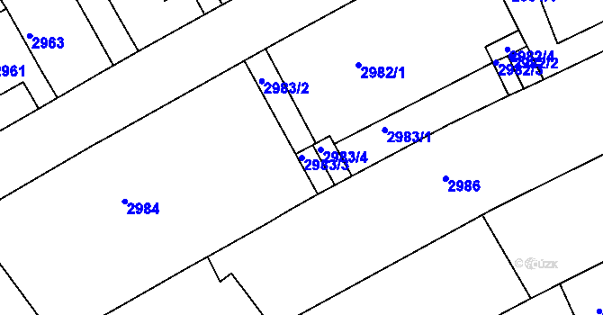 Parcela st. 2983/3 v KÚ Černá Pole, Katastrální mapa