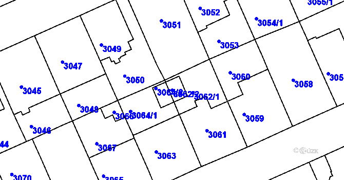 Parcela st. 3062/2 v KÚ Černá Pole, Katastrální mapa