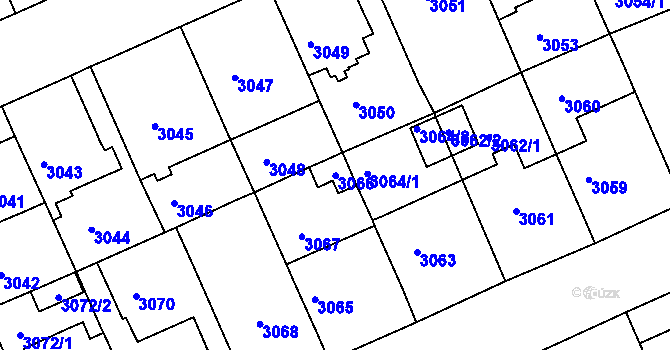 Parcela st. 3066 v KÚ Černá Pole, Katastrální mapa