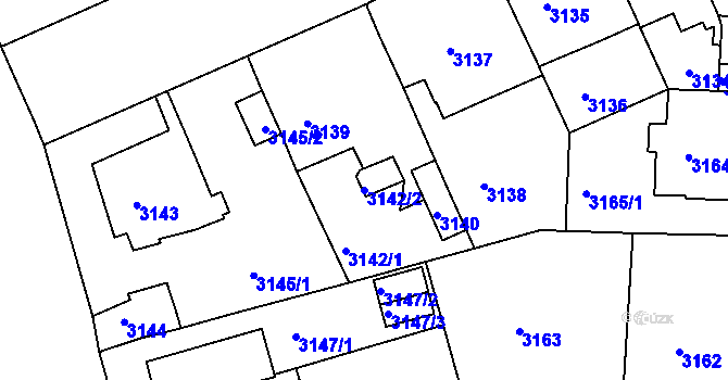 Parcela st. 3142/2 v KÚ Černá Pole, Katastrální mapa