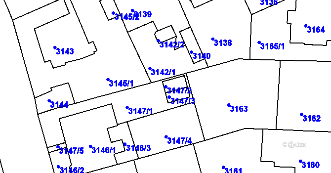 Parcela st. 3147/2 v KÚ Černá Pole, Katastrální mapa
