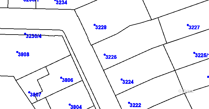 Parcela st. 3226 v KÚ Černá Pole, Katastrální mapa