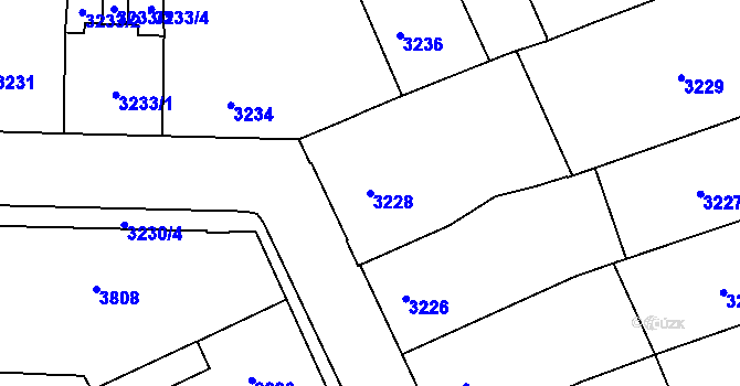 Parcela st. 3228 v KÚ Černá Pole, Katastrální mapa