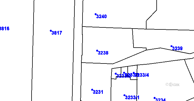 Parcela st. 3238 v KÚ Černá Pole, Katastrální mapa