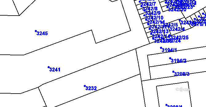 Parcela st. 3242/1 v KÚ Černá Pole, Katastrální mapa