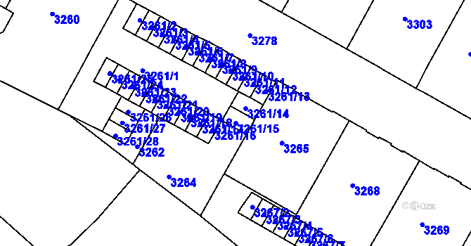 Parcela st. 3261/15 v KÚ Černá Pole, Katastrální mapa