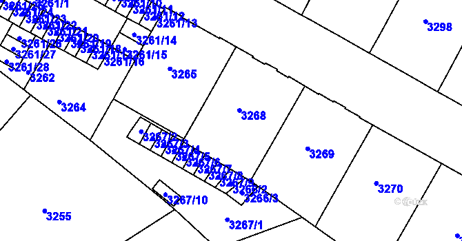 Parcela st. 3268 v KÚ Černá Pole, Katastrální mapa