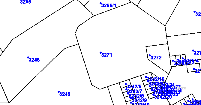 Parcela st. 3271 v KÚ Černá Pole, Katastrální mapa