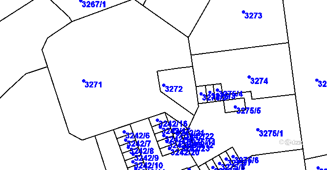 Parcela st. 3272 v KÚ Černá Pole, Katastrální mapa