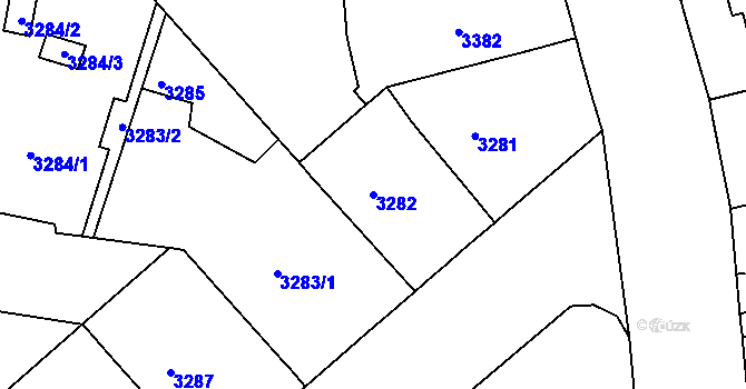 Parcela st. 3282 v KÚ Černá Pole, Katastrální mapa