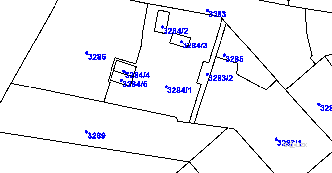 Parcela st. 3284/1 v KÚ Černá Pole, Katastrální mapa