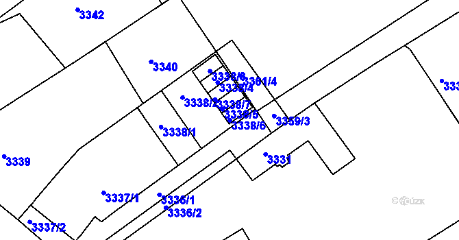 Parcela st. 3338/6 v KÚ Černá Pole, Katastrální mapa