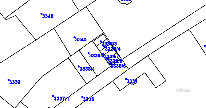 Parcela st. 3338/7 v KÚ Černá Pole, Katastrální mapa