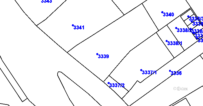 Parcela st. 3339 v KÚ Černá Pole, Katastrální mapa