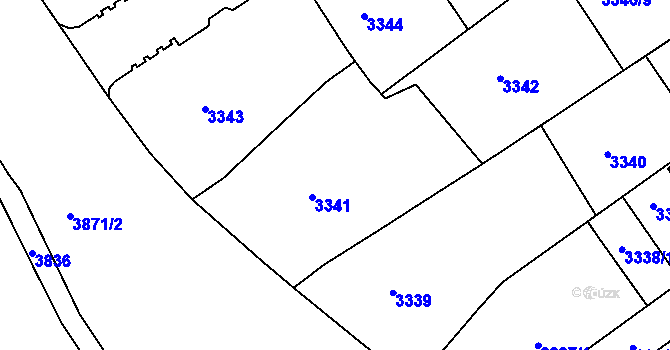 Parcela st. 3341 v KÚ Černá Pole, Katastrální mapa