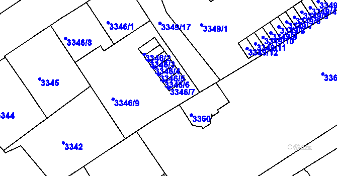 Parcela st. 3346/7 v KÚ Černá Pole, Katastrální mapa