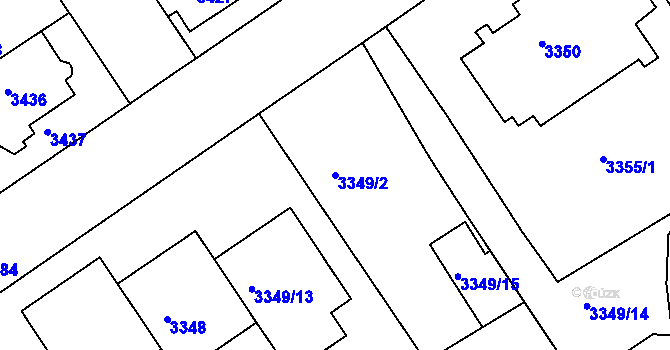 Parcela st. 3349/2 v KÚ Černá Pole, Katastrální mapa