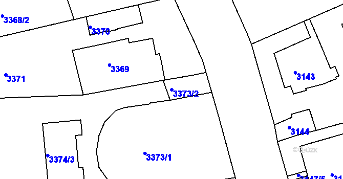 Parcela st. 3373/2 v KÚ Černá Pole, Katastrální mapa