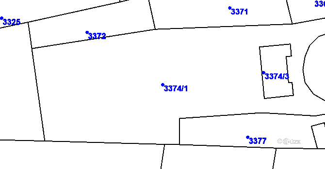 Parcela st. 3374/1 v KÚ Černá Pole, Katastrální mapa