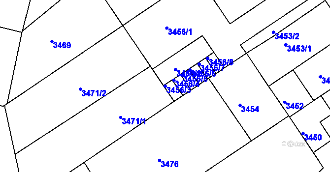 Parcela st. 3456/3 v KÚ Černá Pole, Katastrální mapa