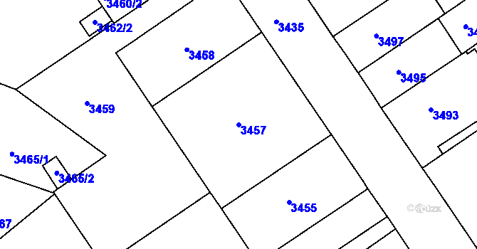 Parcela st. 3457 v KÚ Černá Pole, Katastrální mapa