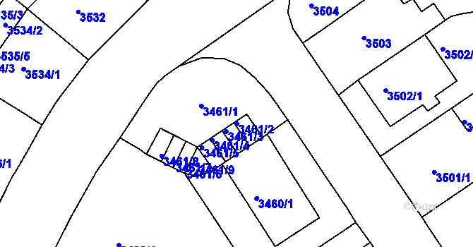 Parcela st. 3461/2 v KÚ Černá Pole, Katastrální mapa