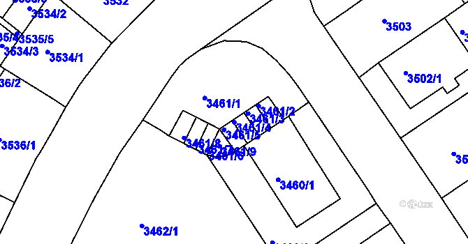Parcela st. 3461/4 v KÚ Černá Pole, Katastrální mapa