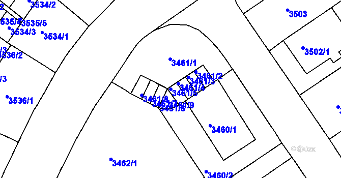 Parcela st. 3461/5 v KÚ Černá Pole, Katastrální mapa