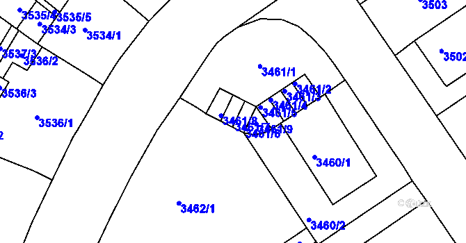 Parcela st. 3461/7 v KÚ Černá Pole, Katastrální mapa