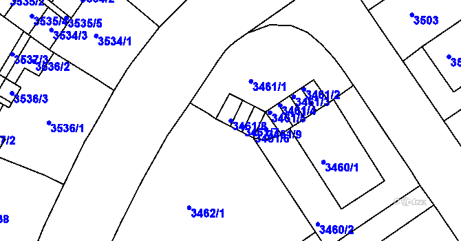 Parcela st. 3461/8 v KÚ Černá Pole, Katastrální mapa