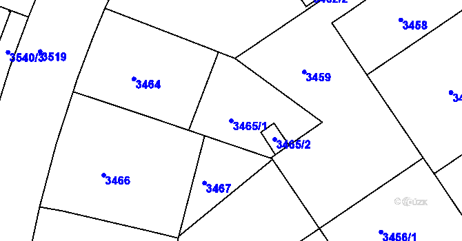 Parcela st. 3465/1 v KÚ Černá Pole, Katastrální mapa