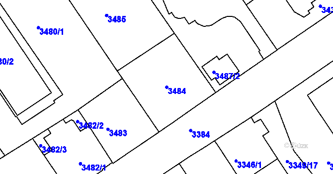 Parcela st. 3484 v KÚ Černá Pole, Katastrální mapa