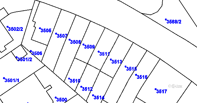 Parcela st. 3511 v KÚ Černá Pole, Katastrální mapa