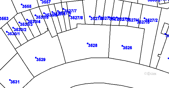 Parcela st. 3528 v KÚ Černá Pole, Katastrální mapa