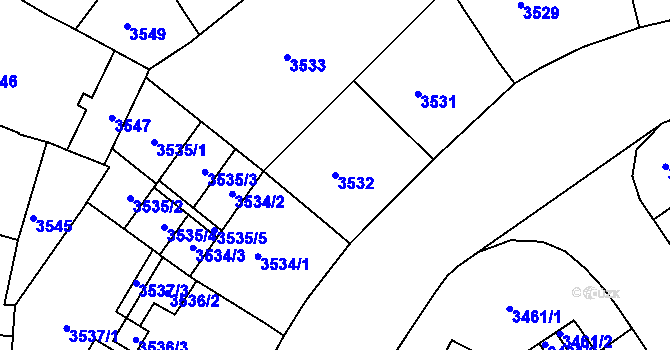 Parcela st. 3532 v KÚ Černá Pole, Katastrální mapa