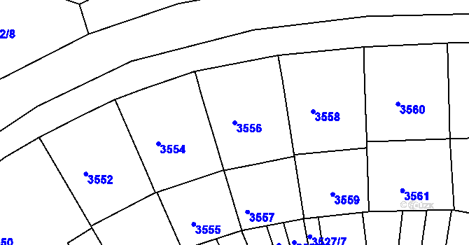 Parcela st. 3556 v KÚ Černá Pole, Katastrální mapa