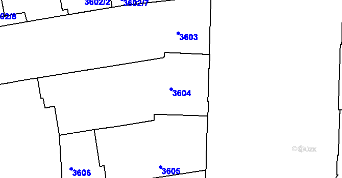 Parcela st. 3604 v KÚ Černá Pole, Katastrální mapa