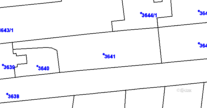 Parcela st. 3641 v KÚ Černá Pole, Katastrální mapa