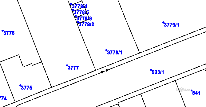 Parcela st. 3778/1 v KÚ Černá Pole, Katastrální mapa