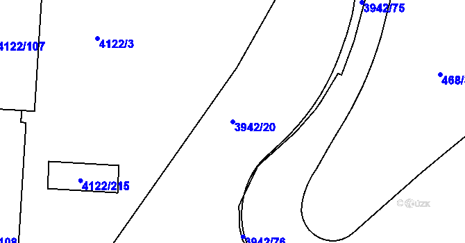 Parcela st. 3942/20 v KÚ Černá Pole, Katastrální mapa