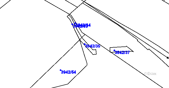 Parcela st. 3942/35 v KÚ Černá Pole, Katastrální mapa